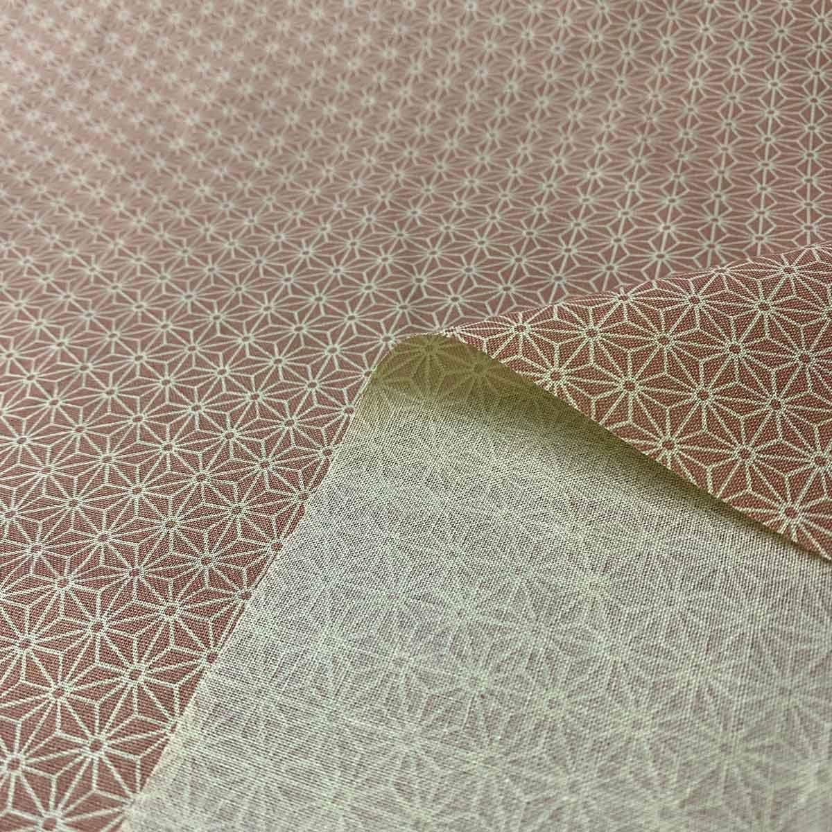 Funin Club Japanese Style Sheeting Hemp Leaf Print 108cm Width (Pink, 10m)