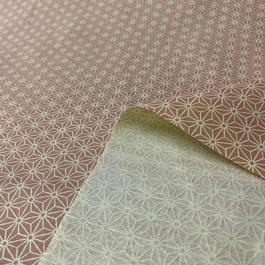 Funin Club Japanese Style Sheeting Hemp Leaf Print 108cm Width (Pink, 10m)