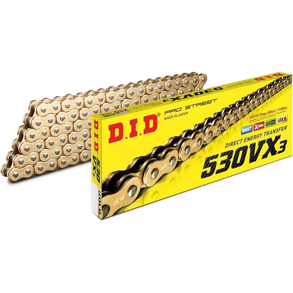 D.I.D Motorcycle Chain Caulk Joint Included 530VX3-120ZB G&G (Gold) For Two Wheel Motorcycles