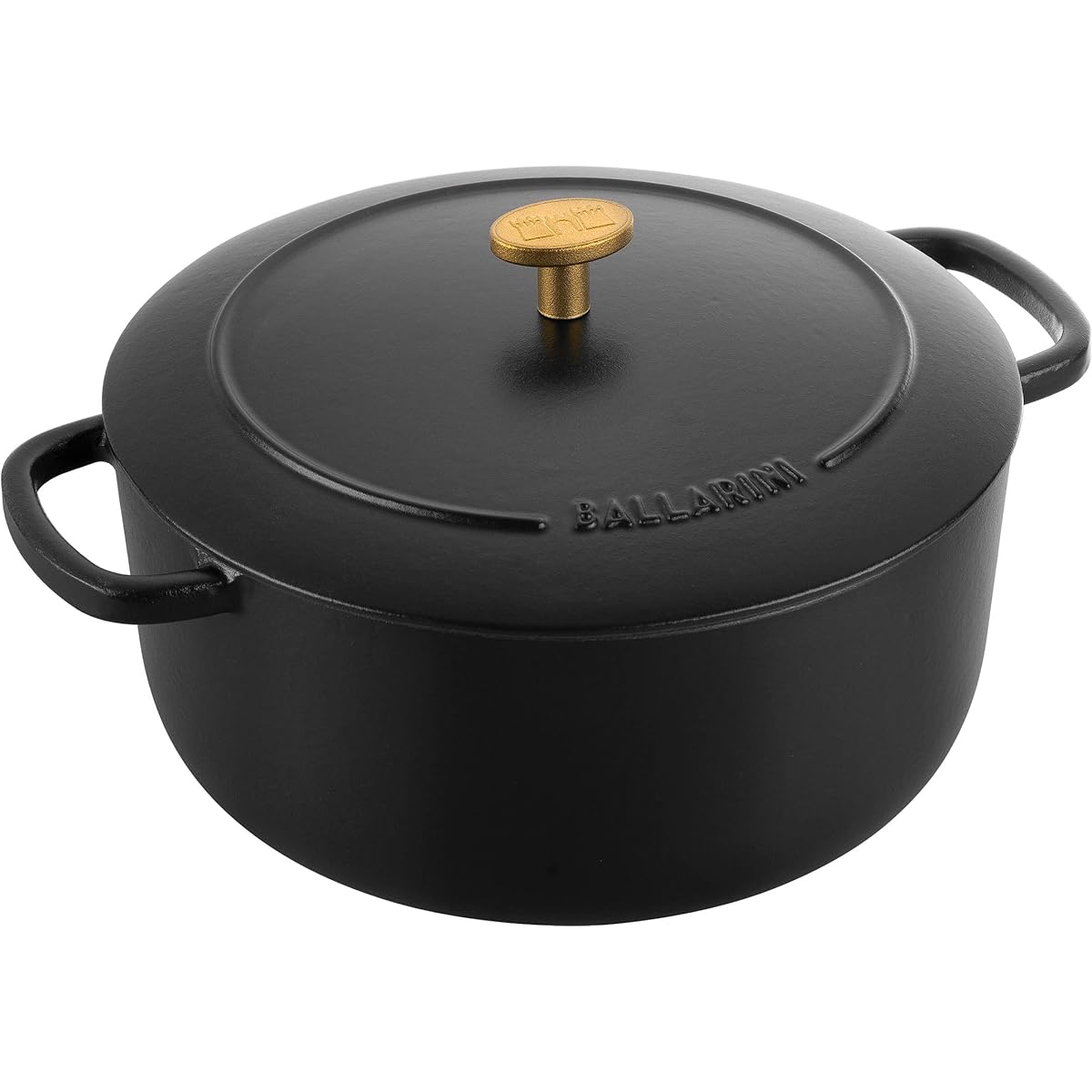 Ballarini "Bellamonte Round 24cm Truffle Black" Two Handed Pot Cast Enamel Pot IH Compatible [Authorized Japanese Product] Z1023-626