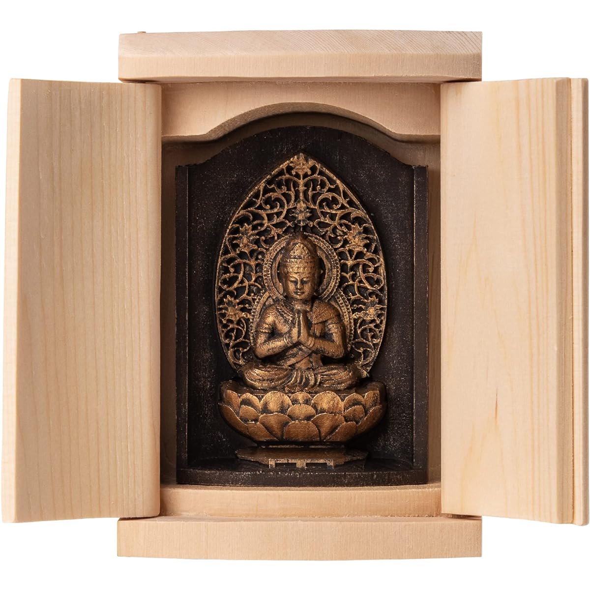 Zeku Seishi Bodhisattva Buddha statue with Zushi (golden antique finish) Teikakuzan Jujuin prayer _ Born in the year of the horse Zodiac amulet main image Zodiac (T00254-E