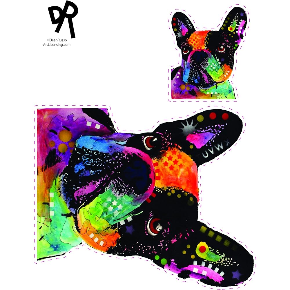 ENJOY it Dean Russo French bulldog car sticker, 2 pieces