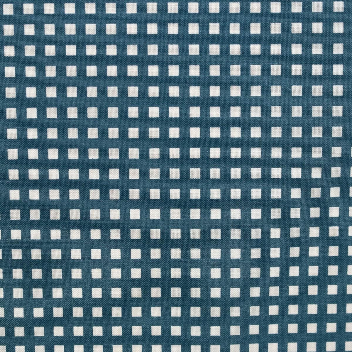 Nippon Chuko NBK Colorful Plaid Print Fabric Scandinavian Style Cloth Happy Sweet Collection Navy Width Approx. 110cm x 7m Cut HS1287-108-7M