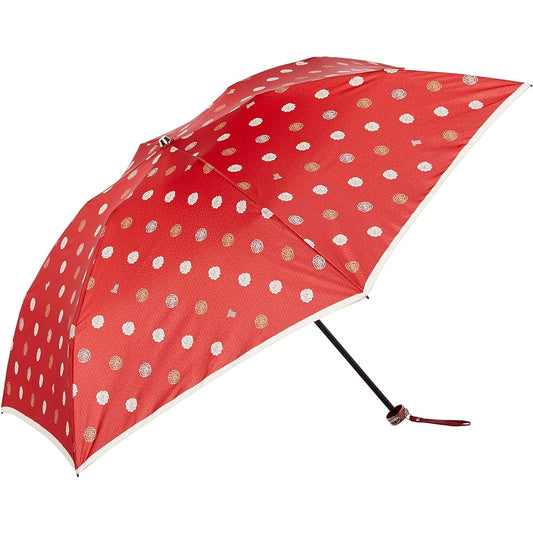 [Moonbat] LANVIN COLLECTION Rain Folding Umbrella Lightweight 55cm Satin Print Red 4522408909991 Women's 21-083-10526-02-33-55 Red Outer rib length 55cm