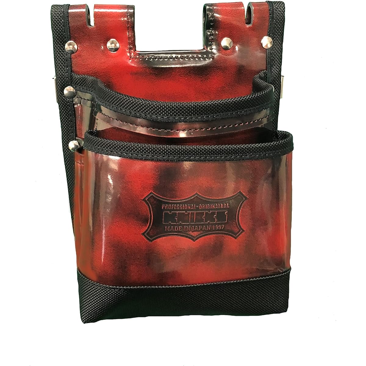 Knicks 2-way type advanced glass leather 2-tier waist bag ADV-201TB-R (ADV-201TB-RN)