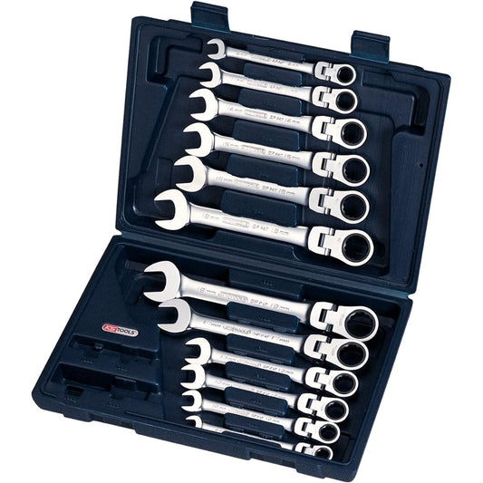 KS TOOLS Spanner Set 12 Pieces Ratcheting GEARplus Flexible Combination GEARplus flexible combination ratcheting spanner set 12 pcs 503.4765