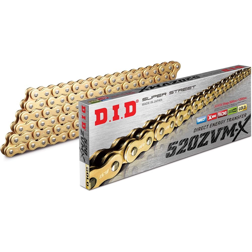 D.I.D Motorcycle Chain Caulk Joint Included 520ZVM-X-120ZB G&G (Gold) X-Ring for Two Wheels Motorcycle