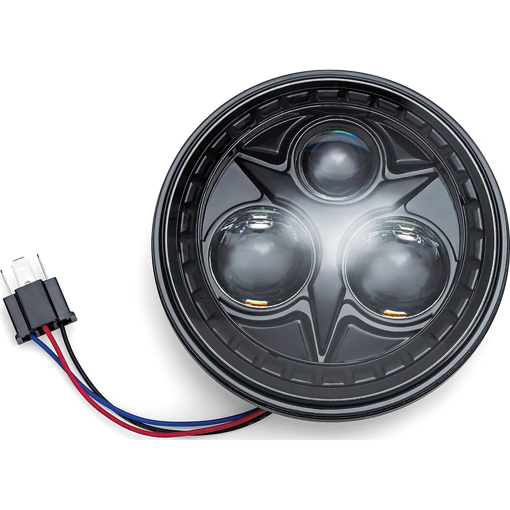 Kuryakyn 2475 Motorcycle Lighting Accessories 5-3/4" Orbit LED Headlight for Harley-Davidson, Indian, Victory Motorcycles Black