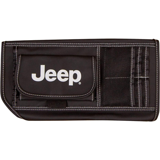 Plasticolor 006196R01 Jeep logo car truck SUV Sun visor organizer Auto interior pocket organizer registration document holder Personal sunglasses storage pouch organizer
