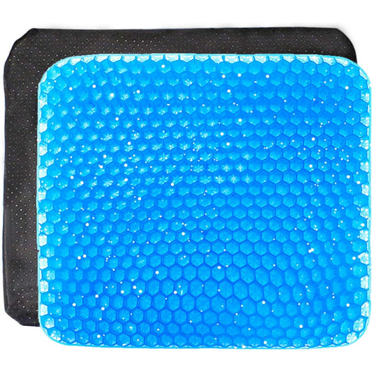 Gel cushion [NEW model with cover] High resilience, breathable, honeycomb structure, zero gravity cushion, high elasticity cushion, gravity dispersion, soft, double-sided design, suitable for all seasons, office/chair/home/car use (L4)