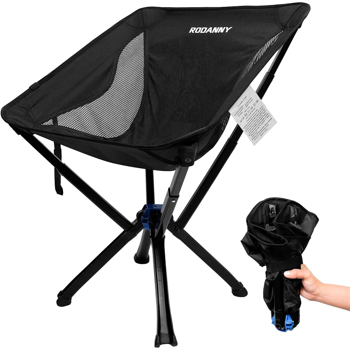 RODANNY Outdoor Chair Green Folding Chair Ultra Light Compact Camping Chair [Load Capacity 150kg] Compact Chair Storage Bag Included Fishing Climbing Convenient Portable Camping Chair Aircraft Grade Aluminum…