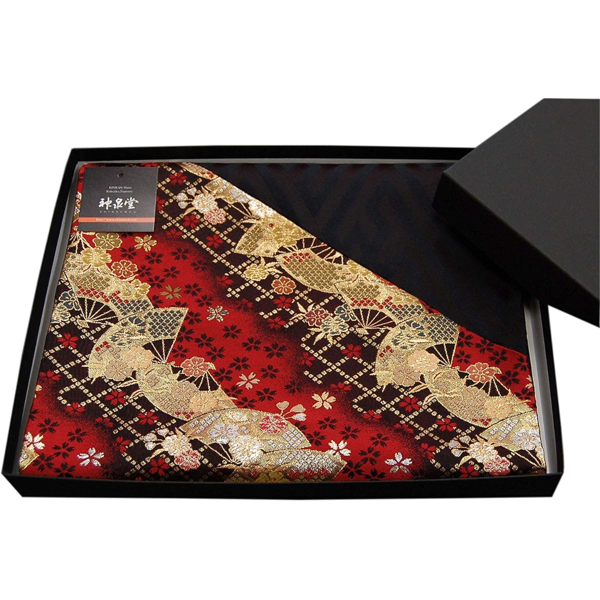 Japanese Style Kimono Table Runner, Obi, Boxed, Packaged, Popular, Great as a Gift for Overseas 120cm (Fan)