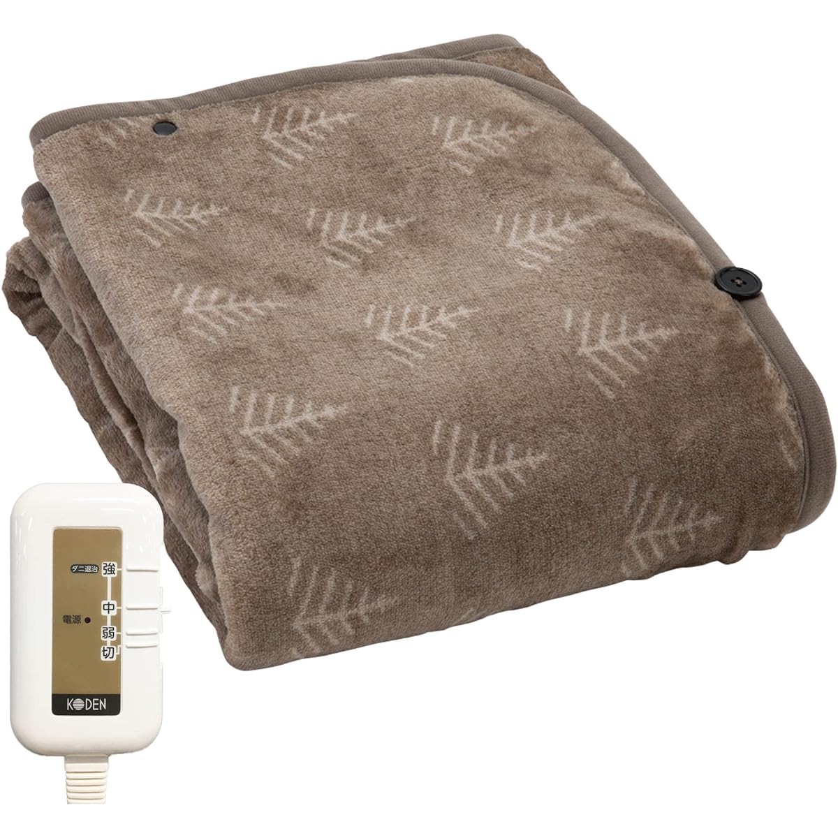 KODEN Electric Blanket, Lap Blanket, 140 x 80 cm, Shoulder Throw, Greige, Washable, Slide Temperature Adjustment, 8h OFF, Room Temperature Sensor, Dust Mite Killer, CWN141G-HKK