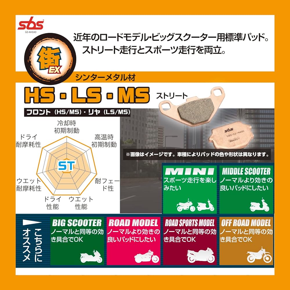 KITACO SBS Brake Pad 833LS Sinter Metal GSR400 GSX-R600 GSX-R750 GSX-R1000 V Strom GSX1300R Hayabusa B-KING 777-0833030