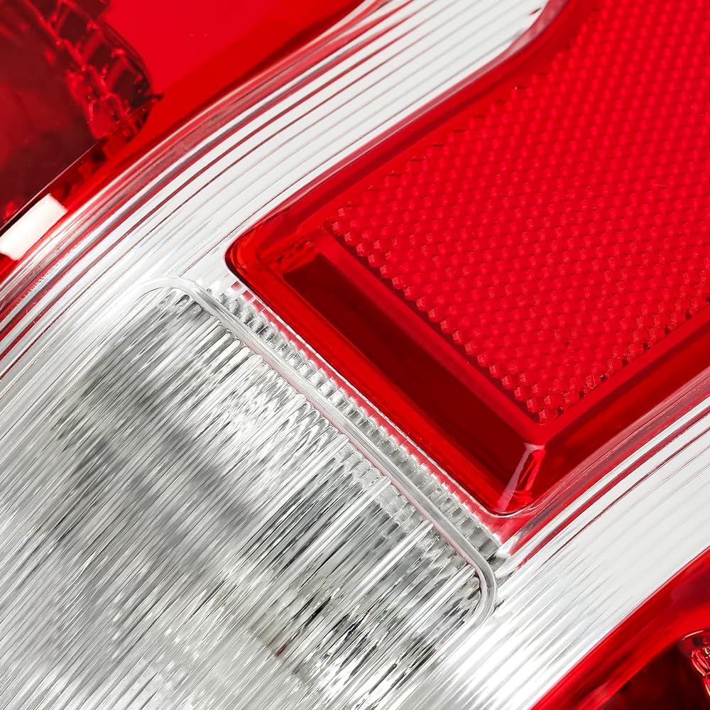 HECASA Tail Light Pair 2018-2020 Ford F-150 Taill Light left and right replacement JL3Z-13405-H JL3Z-13404-H Red Lens & Chrome Housing Plastic