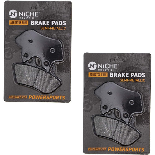 NICHE Brake Pad Set Harley-Davidson Street Glide Dyna Road King 44082-00E Front Rear Semi-Metallic 2 Pack