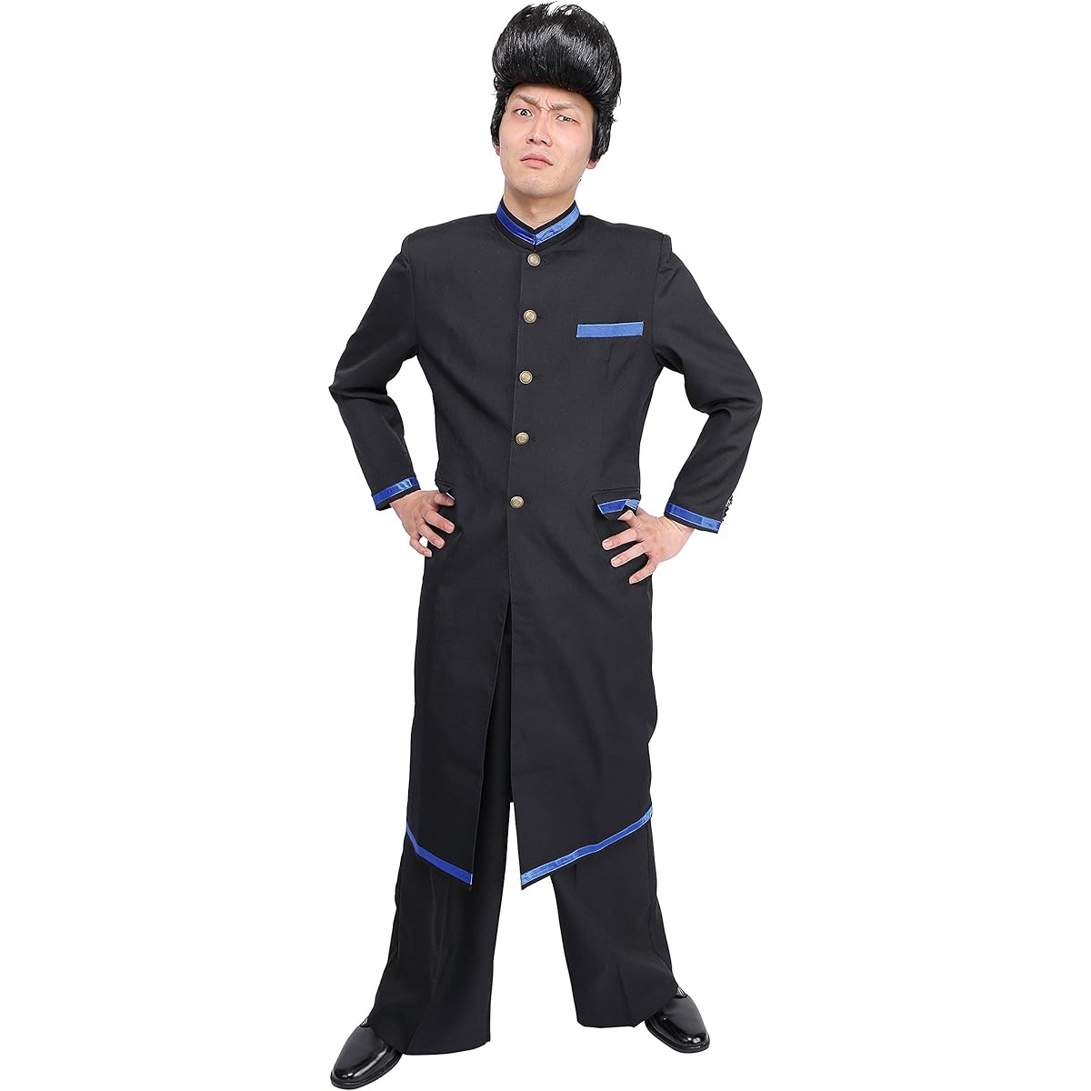 Clearstone Cosplay Halloween Long Run Gakuran Kisarazu Gakuran Kisarazu Blue Line Men's Blue Costume Fancy Dress Costume