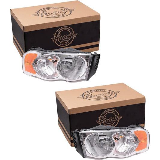 Brock replacement set driver and halogen headlight for passenger seats 2002-2005 1500 pickup trucks