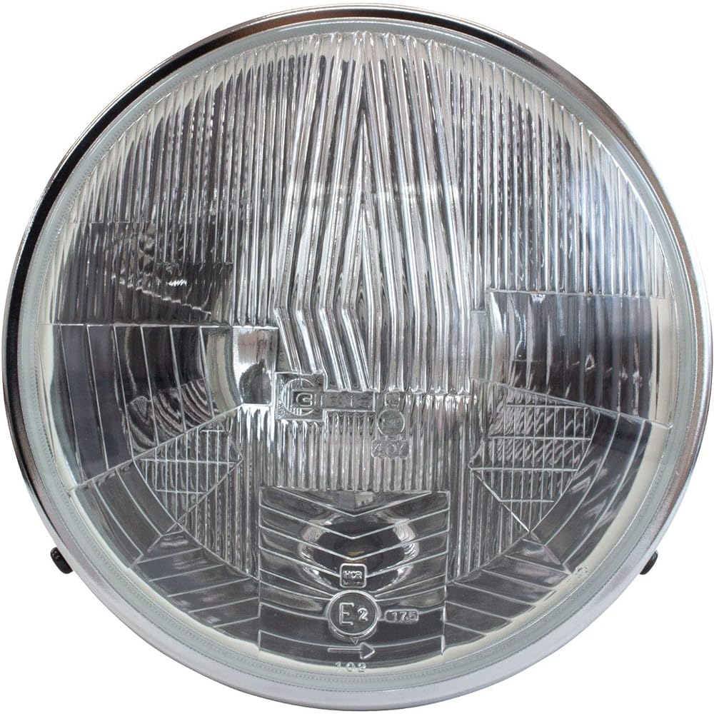 CIBIE MOTO ?7.1 inches (180 mm) & CL Headlamp with Body ASSY, H4, 12 V, 60/55 W, Black Body, Model Number: HM20