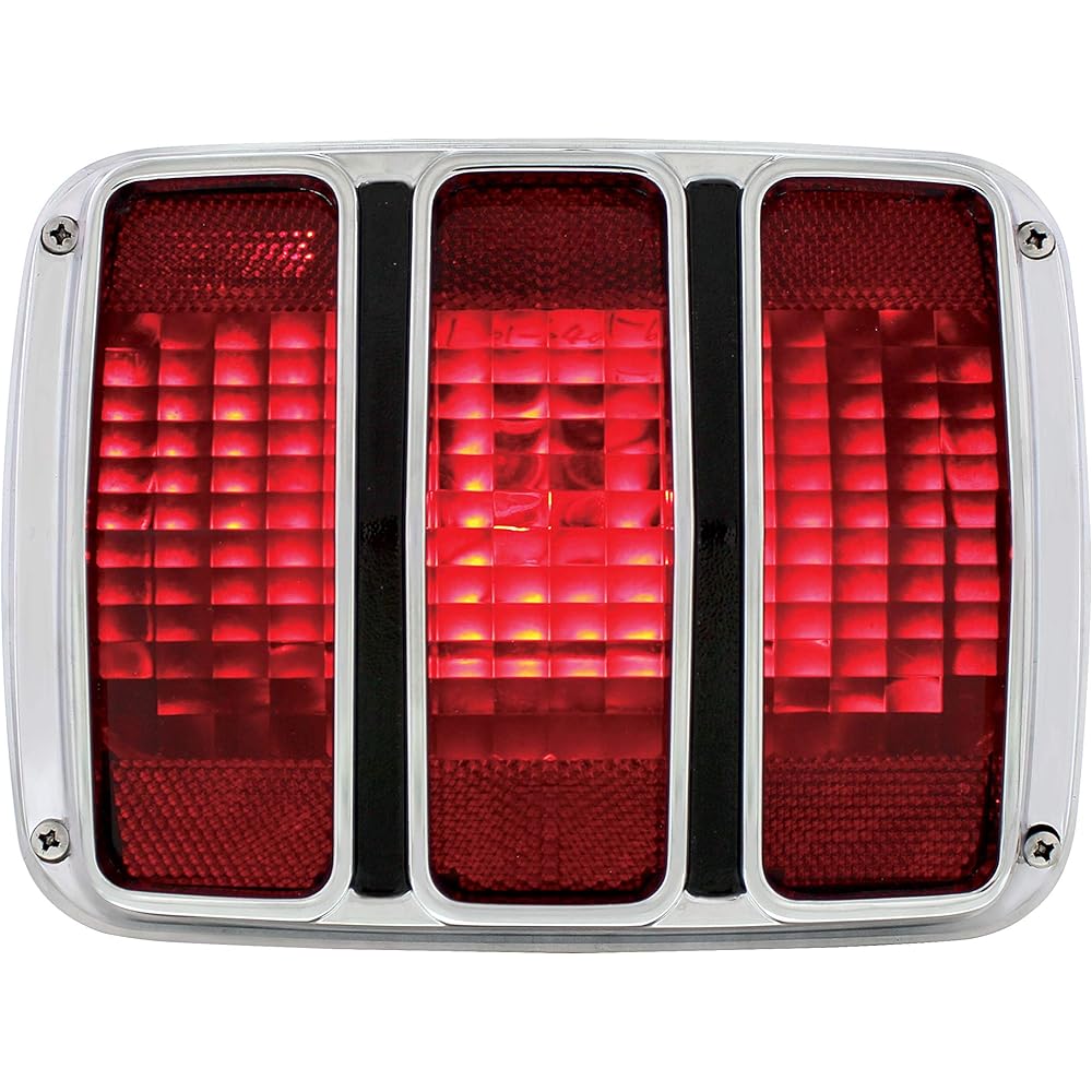 UNITED PACIFIC F6401 Tail Light Assembly 1964.5-66 Ford Mustang Polycarbonate Lens Chrom Castorim Tail Light replacement-1 Unit