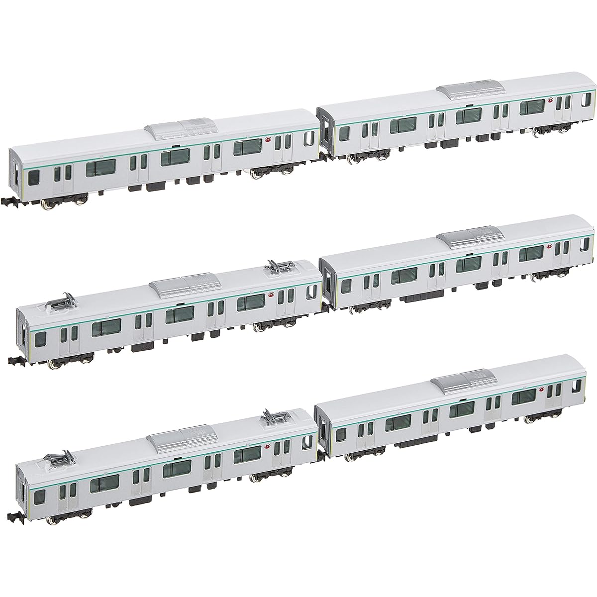 Green Max N Gauge Tokyu Corporation 2020 Series (Denen Toshi Line/Old Logo/Car Number Selection Type) 6-Car Set of Additional Intermediate Cars (No Power) 30327 Railway Model Train