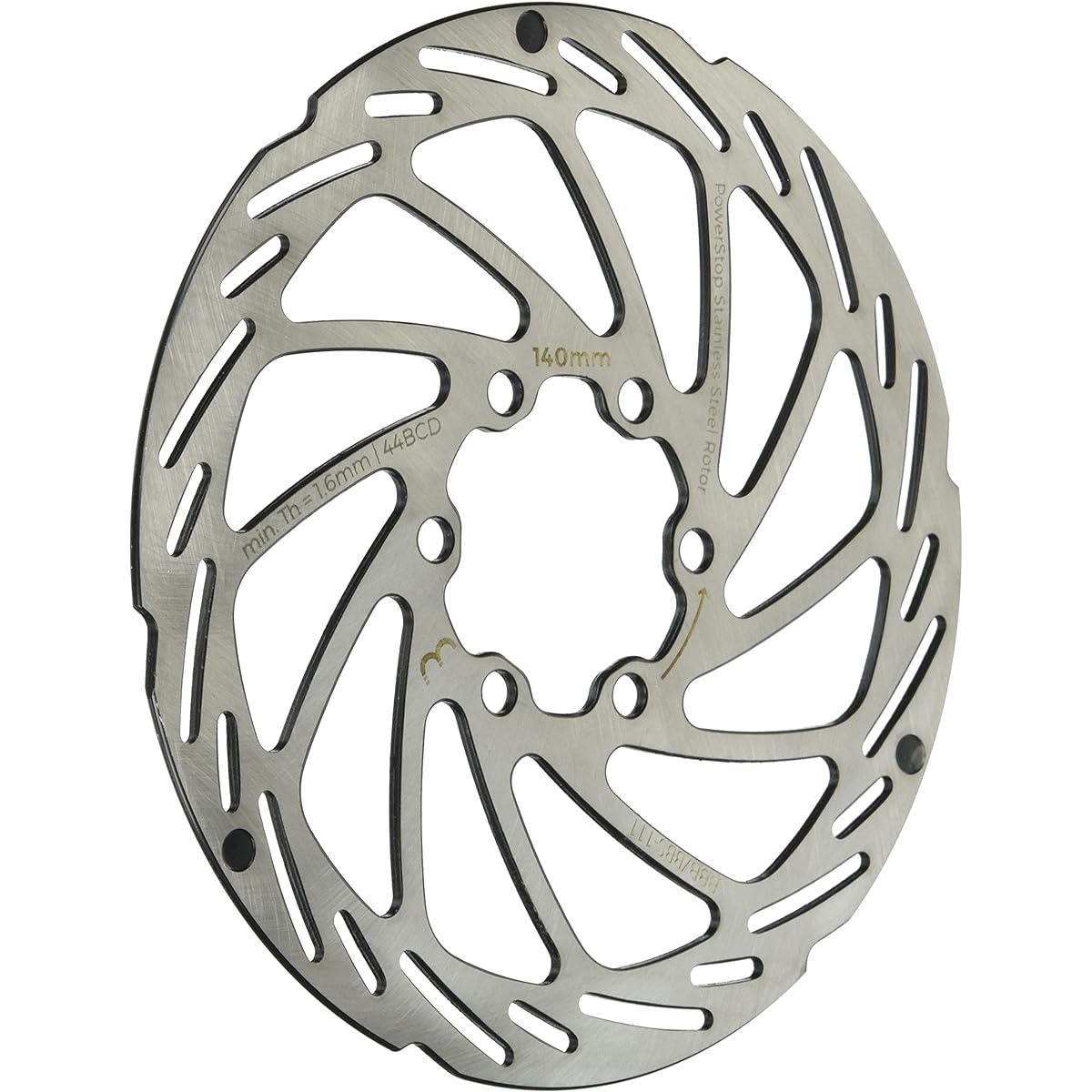 BBB Disc Rotor Bicycle Brake Parts POWERSTOP Disc Brake Rotor Stainless Steel 6 Holes Mounting Bolts Included Silver