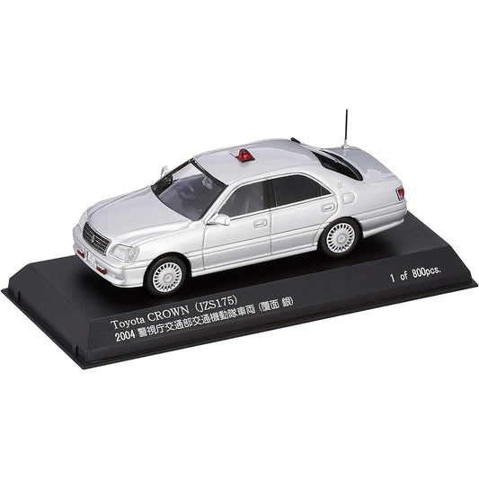 RAI'S 1/43 Toyota Crown (JZS175) 2004 Metropolitan Police Department Transportation Department Traffic Riot Police Vehicle (Masked Silver) Completed Product