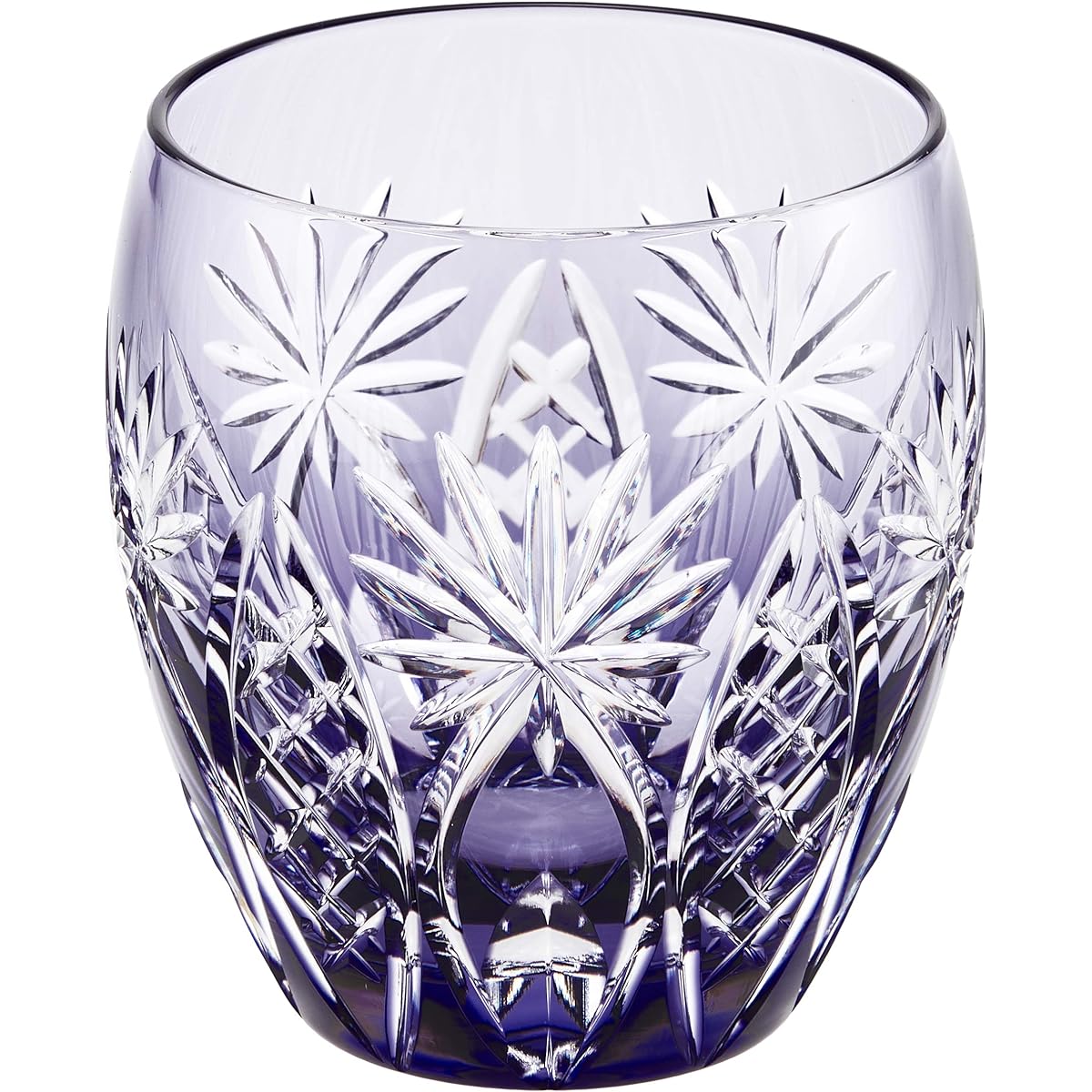 Kagami Crystal (Kagami) Rocks Glass Purple 240cc Edo Kiriko Yarai Heavy Star Emblem T727-2668CMP