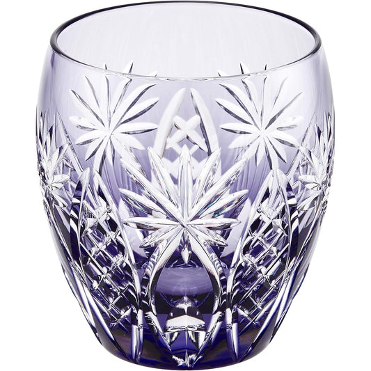 Kagami Crystal (Kagami) Rocks Glass Purple 240cc Edo Kiriko Yarai Heavy Star Emblem T727-2668CMP