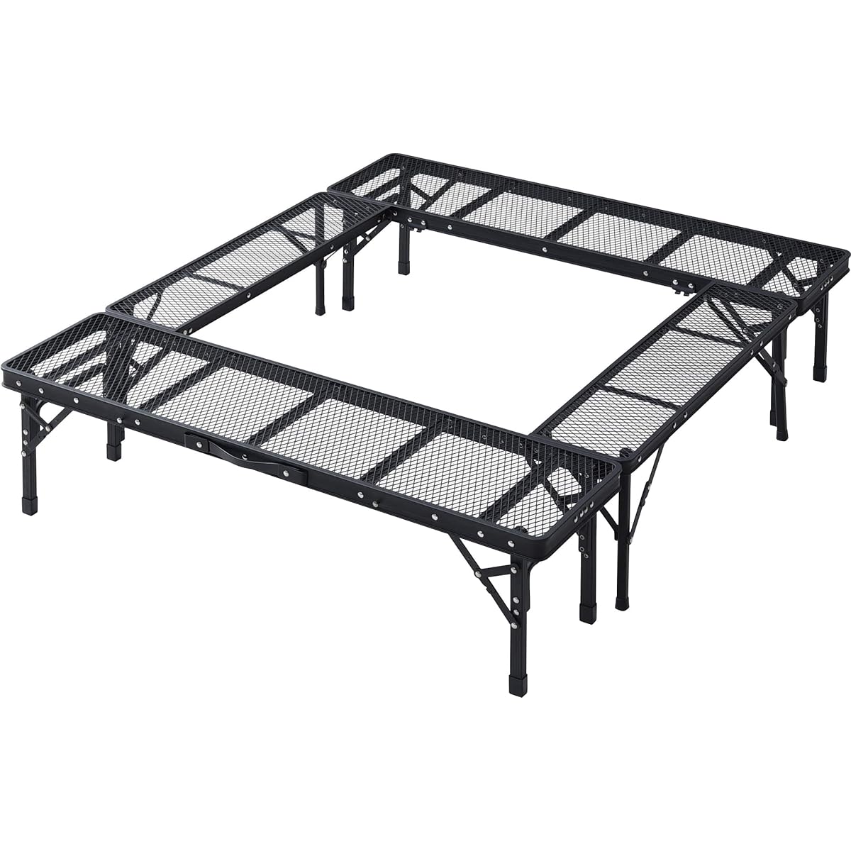 [Yamazen Campers Collection] Mesh Table (Camping Outdoor) Heat and Water Resistant Foldable Lightweight (Bonfire Barbecue) Tough Light Fireplace Table TLFT-100/ BBQ Tough Light Table TLT-1280B