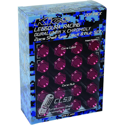 KYO-EI (Kyoei Sangyo) LEGGDURA RACING Shell Type Lock & Nut Set (CL53) Ledura Racing Shell Type Nut (Lock & Nut Set) M12 x P1.25 Red CL53-13R