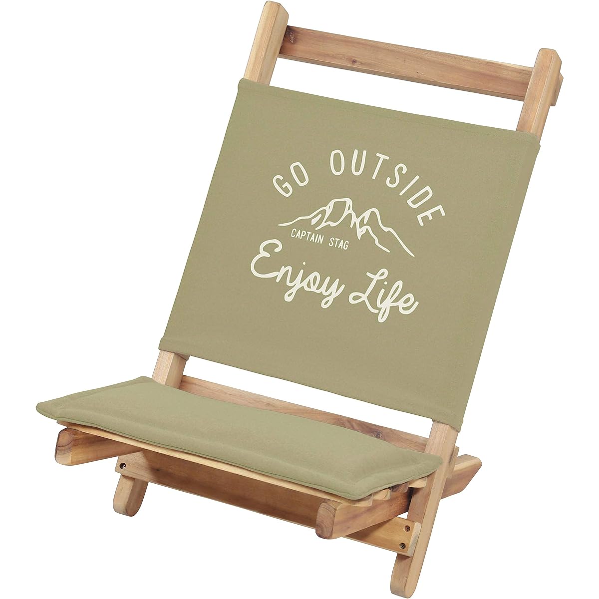 CAPTAIN STAG Outdoor Chair Chair Low Style Chair Khaki Monte UP-1017 Width 405 x Depth 630 x Height 590 mm, Seat Height 200 mm