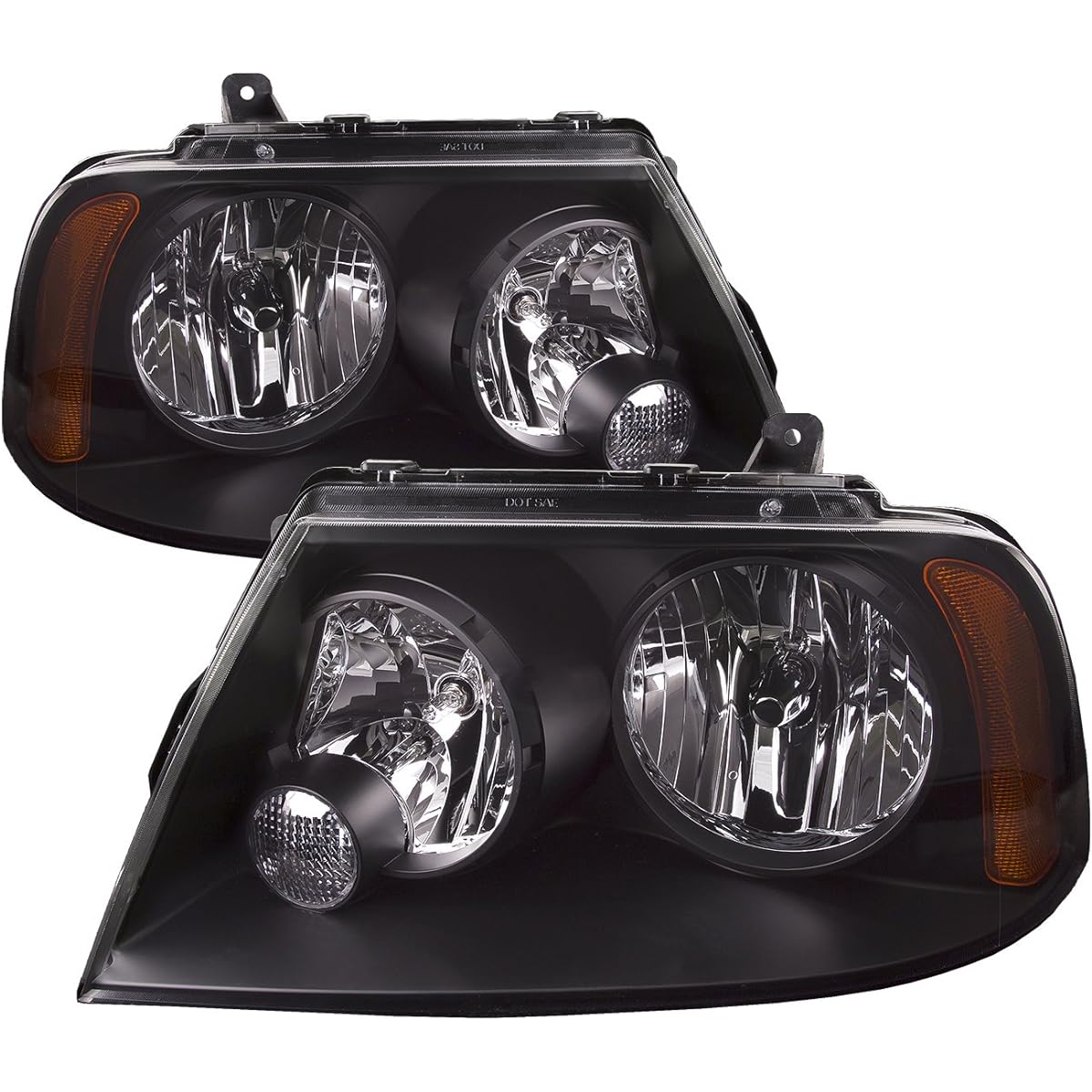 PERDE Headlight Lincoln Navigator 2003-2006 Headlamp Black Housing Halogen Light bulb on the left driver and right assistant seat