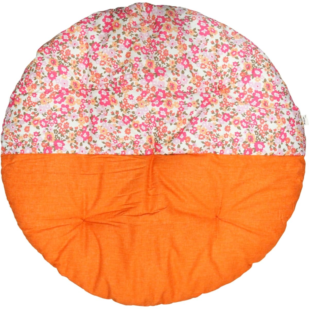 Takaoka rice cracker cushion, diameter 100cm, two-tone color, petit flower pink x support