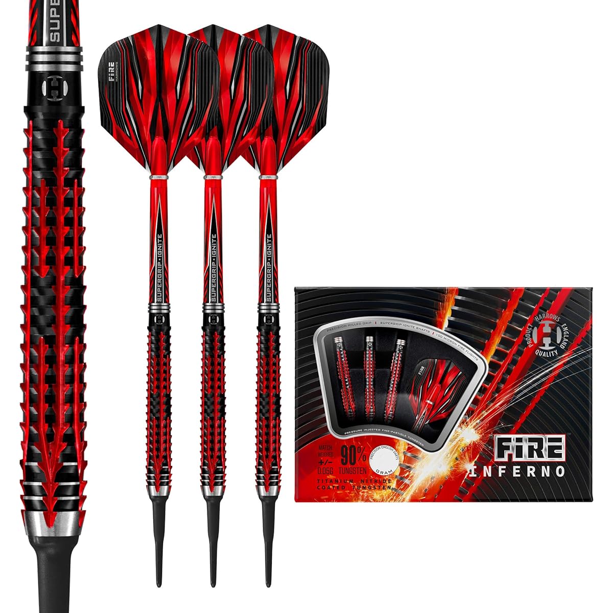 Dart Barrel Harrows [Harrows] Fire Inferno 20g (FIRE INFERNO 20g Tungsten90%) | Darts 2BA Barrel 20.0g