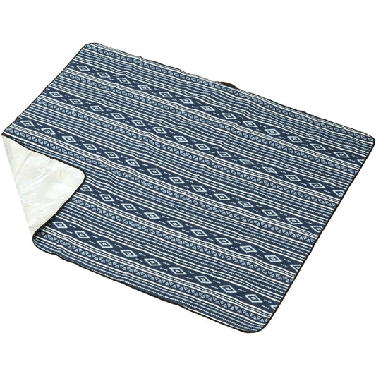 BUNDOK Picnic Sheet 200cm Native Pattern <White/Navy> BD-534 [For 4~5 People] Leisure