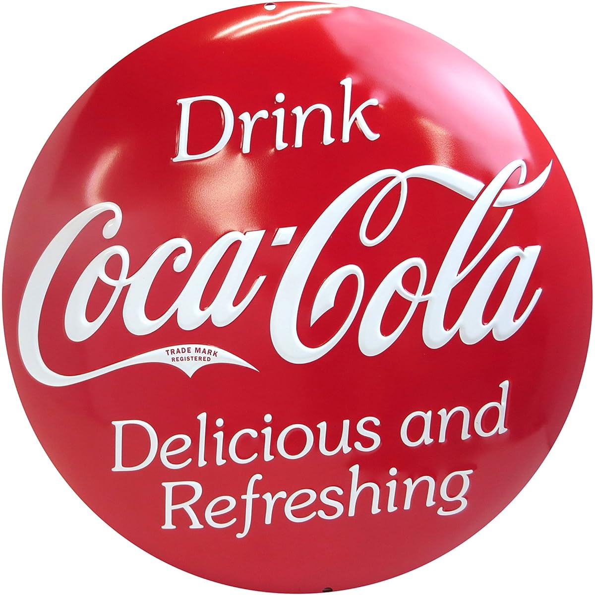 Embossed metal sign COCA COLA BUTTON [Signboard]