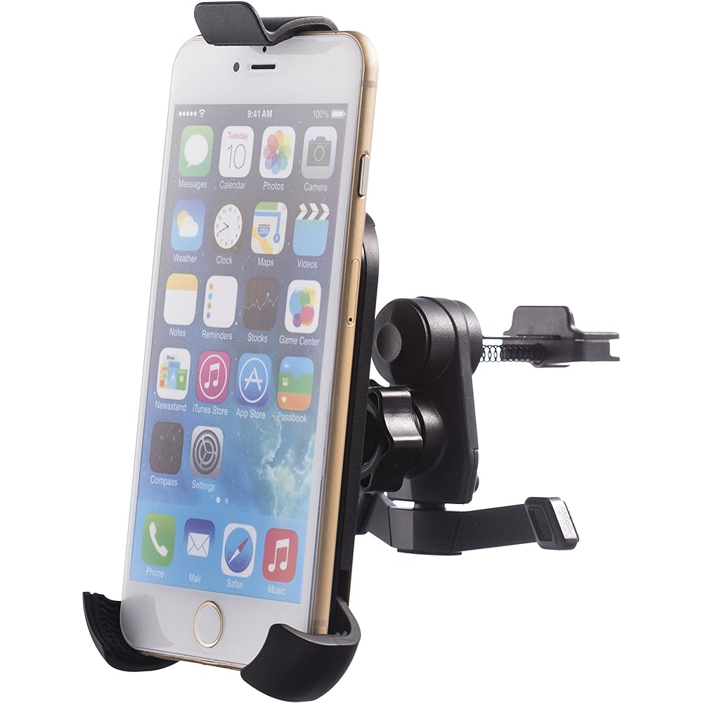 UA Smart Phone Universal Holder (Can also be used for iPhone 6 / 6S / 7 / 7Plus / 8 / 8Plus / X) Rain Cover with Fall Prevention Band + Car Air Conditioner Vent Mount UA-Pro Vent V2 Set L1402