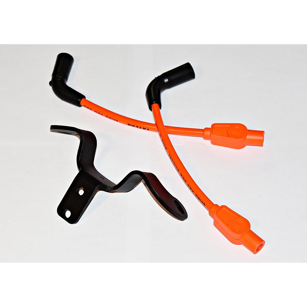 jbsporty ♧ Coil and Ignition Relocation Bracket W/Harley Orange Taylor Wire Harley Davidson Sportster, Nightster, 72, 48 Iron Roadster 883 1200 ♤