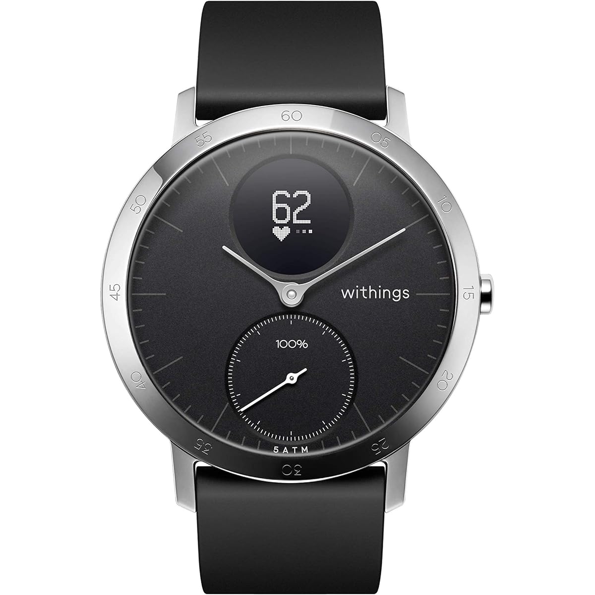 Withings Steel HR French-born smart watch heart rate & activity monitor (40mm model) Black [Authorized Japanese distributor product] HWA03-40BLACK-ALL-JP