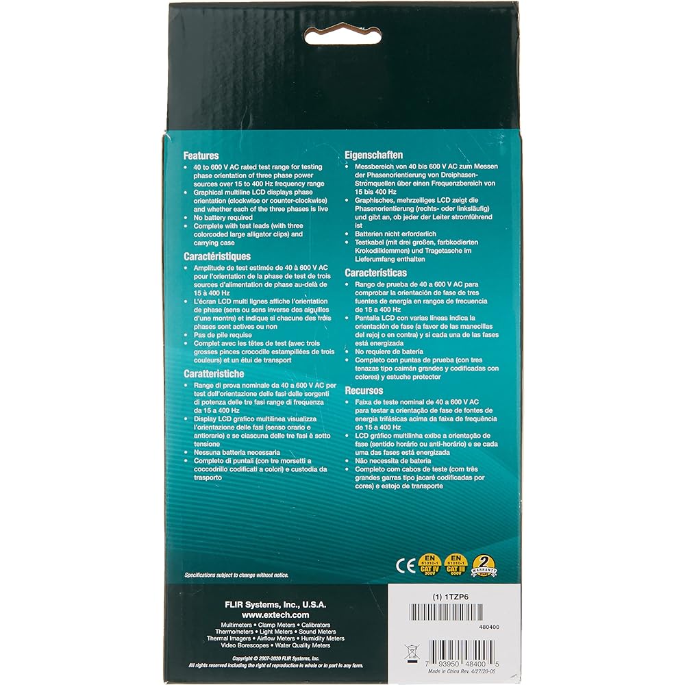 EXTECH -480400 Phase tester