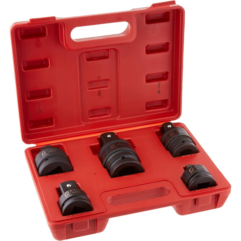 Sunex International 4405 5 PC. 3/4 "& 1" dr. Adapter and Impact Universal Joint Set