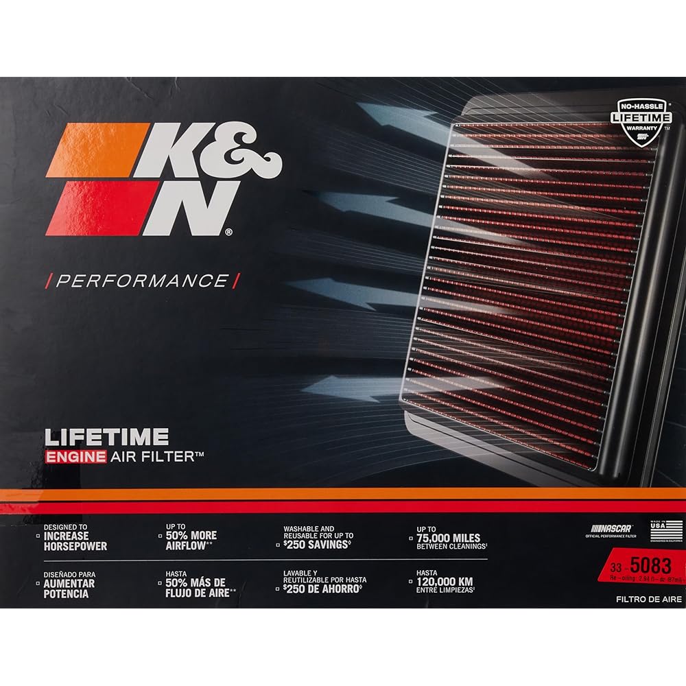 K & N engine air filter: High performance, premium, washable, replacement filter: 2018-2019 CHEVY/GMC/Holden (Equinox, Terrain) 33-5069