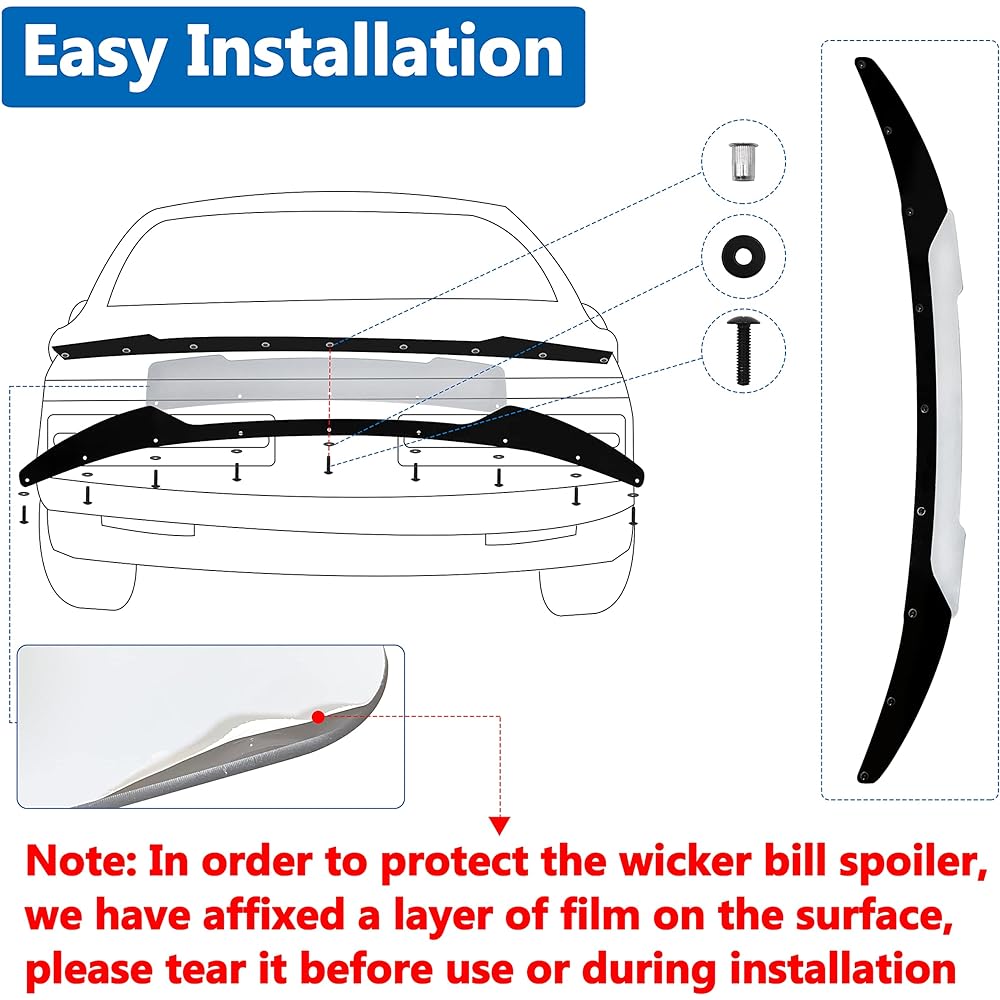 Standard Edge Rear Wicker Bills Poofler 2015-2021 DODGE CHARGER SRT/HELLCAT (2 pieces)