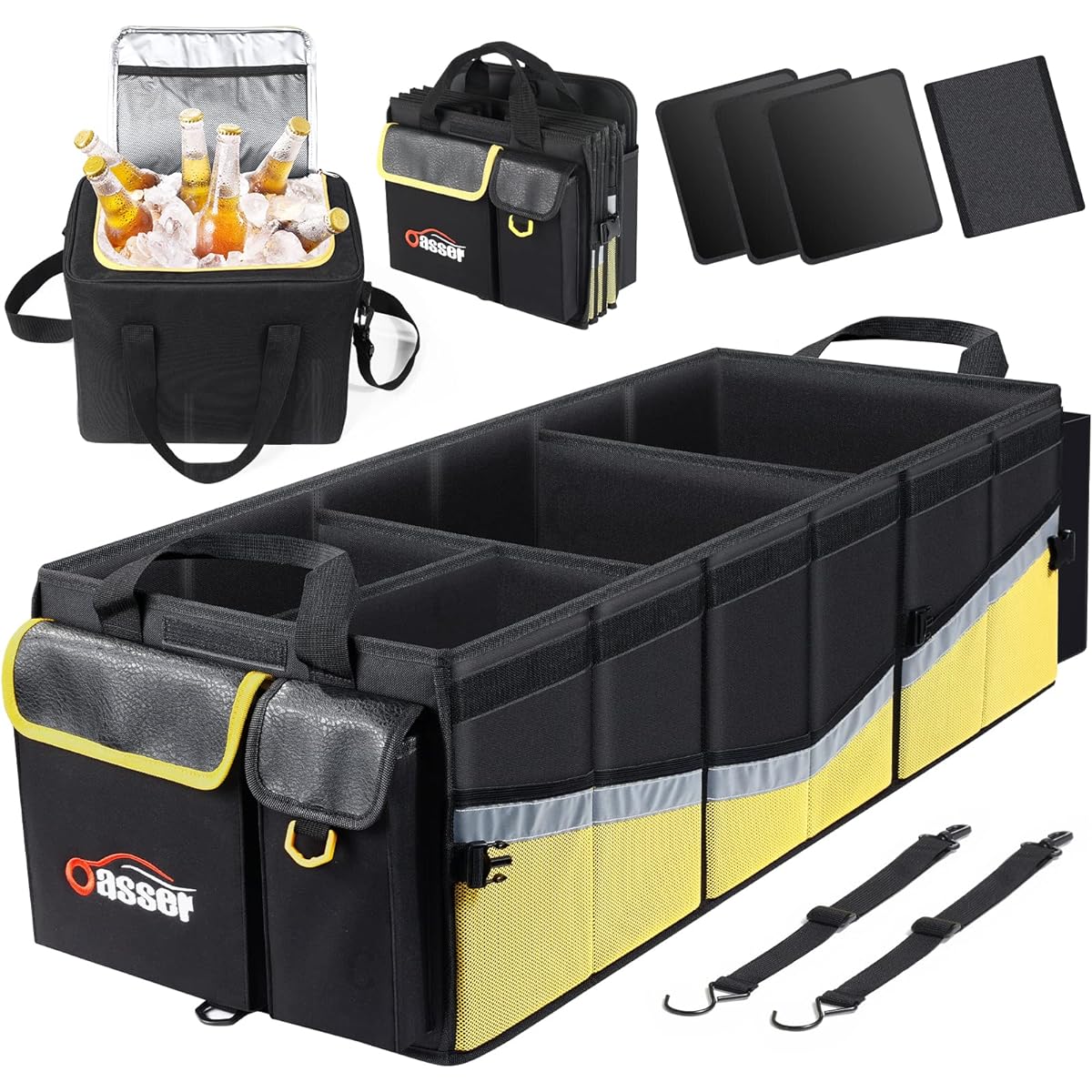 Oasser Trunk Box, Car Storage Box, 29.4 gal (95 L) Large Capacity, Cold Retention, Collapsible, With Lid, Car Storage Box, Trunk Luggage Room, Storage, Car Storage Case