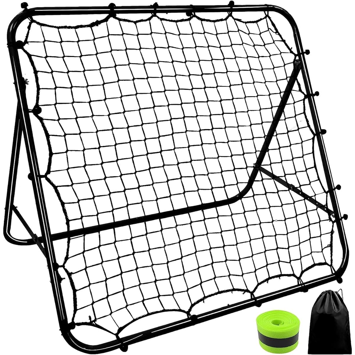 Rebound Net Black Net 100cm*103cm Indoor/Outdoor Wall Hitting Rebound Net Return Net Gauge Fielding Trainer Soccer Goal Futsal Batting Baseball Tennis Hockey Softball Lacrosse Badminton Handball Practice Equipment Independent Practice Home Children Futsa
