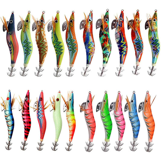 Egi Squid Fishing Luminous Sute Lure No. 2.5 No. 3.0 Set of 20 Octopus Egging Fishing Tools Bait Tree Egi Device Great Squid