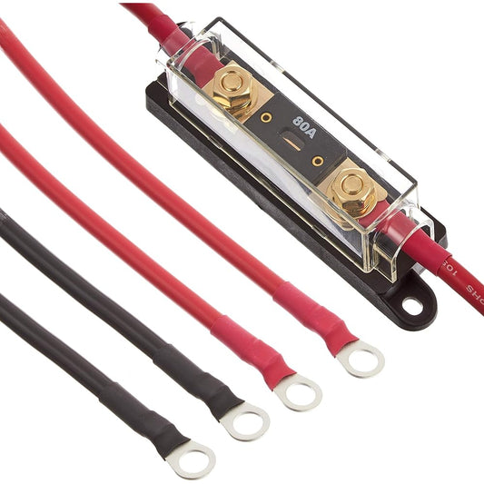 [Cable with fuse for inverter protection] SP700-124/224 fuse holder cable (red and black 2m each) terminal set [crimped] RoHS compliant product SP724KIV-2m