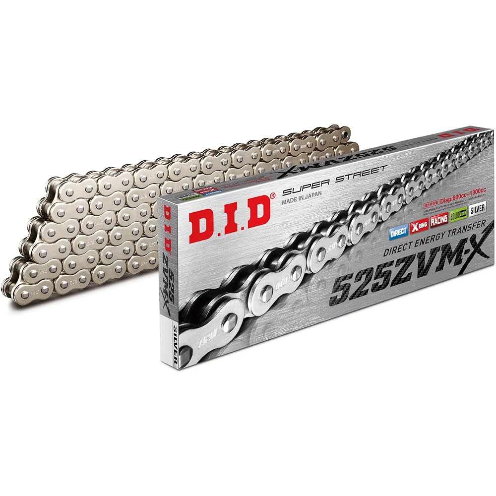 D.I.D Motorcycle Chain Caulk Joint Included 525ZVM-X-120ZB S&S (Silver) X-Ring for Two Wheels Motorcycle