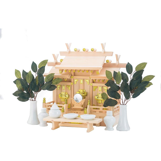 Shinto altar three shrines with different roof special small Shinto altar set